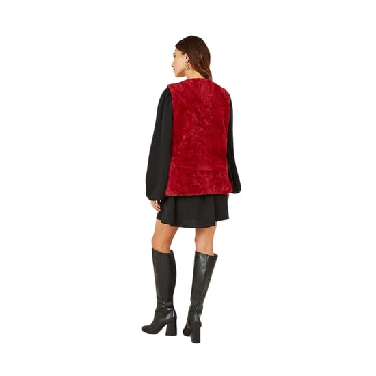 Yumi - Weste für Damen, Kunstfell, Ärmellos (Rot) - Image 2