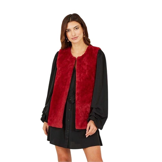 Yumi - Weste für Damen, Kunstfell, Ärmellos (Rot) - Image 3