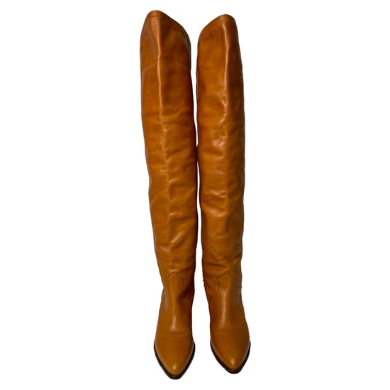 Isabel Marant Remko Überknie-Stiefel aus braunem Leder - Image 2
