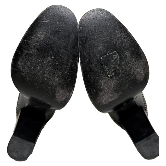Saint Laurent Hohe Stiefel mit Ketten-Details aus schwarzem Leder - Image 6