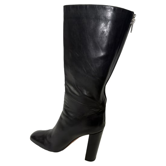 Celine Hohe Reitstiefel aus schwarzem Leder - Image 3
