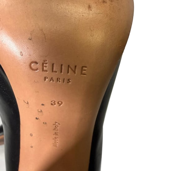 Celine Hohe Reitstiefel aus schwarzem Leder - Image 4