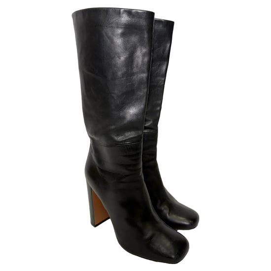 Celine Hohe Reitstiefel aus schwarzem Leder - Image 6