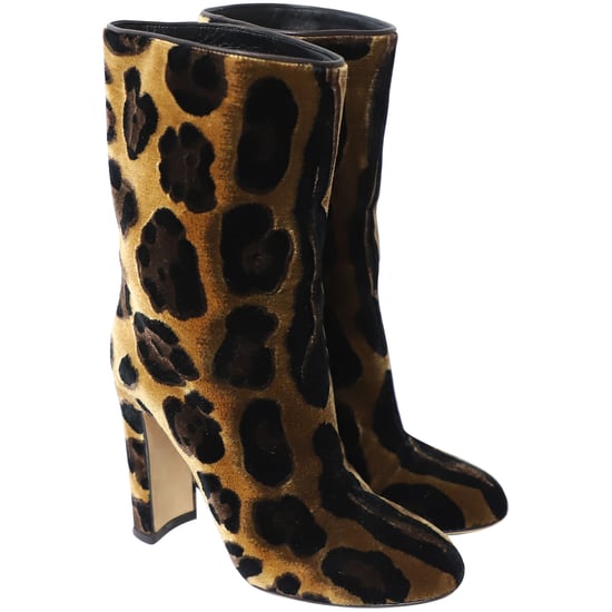 Dolce & Gabbana Stiefel aus mehrfarbigem Samt mit Leopardenmuster - Image 3