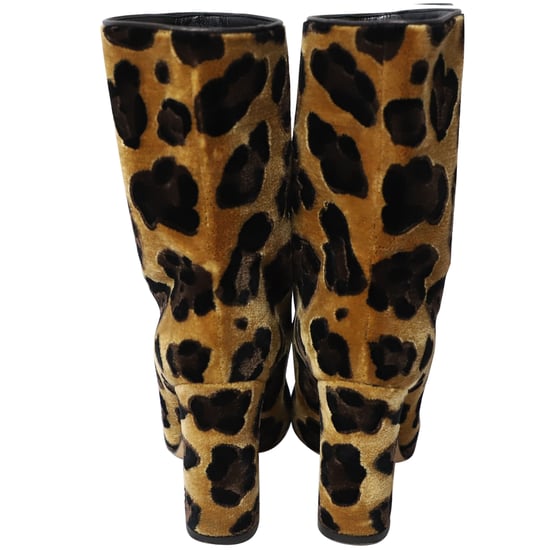 Dolce & Gabbana Stiefel aus mehrfarbigem Samt mit Leopardenmuster - Image 4