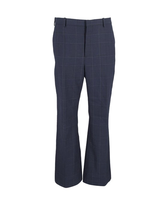 Balenciaga Karierten Hosen aus blauer Baumwolle - Image 1