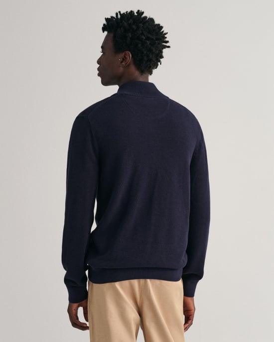 Gant Cotton Pique Half Zip Strickjacke - Image 2