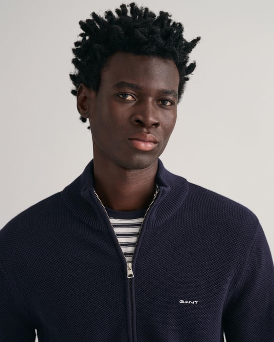 Gant Cotton Pique Half Zip Strickjacke - Image 4