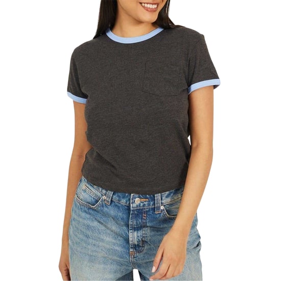 Brave Soul - T-Shirt für Herren/Damen Unisex, Ringer-Stil, Regulär (Holzkohle/Kornblumenblau) - Image 2