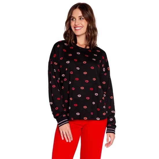 PJ Salvage - "Lippy" Schlafanzug-Oberteil für Damen, Langärmlig (Schwarz/Rot/Pink) - Image 1
