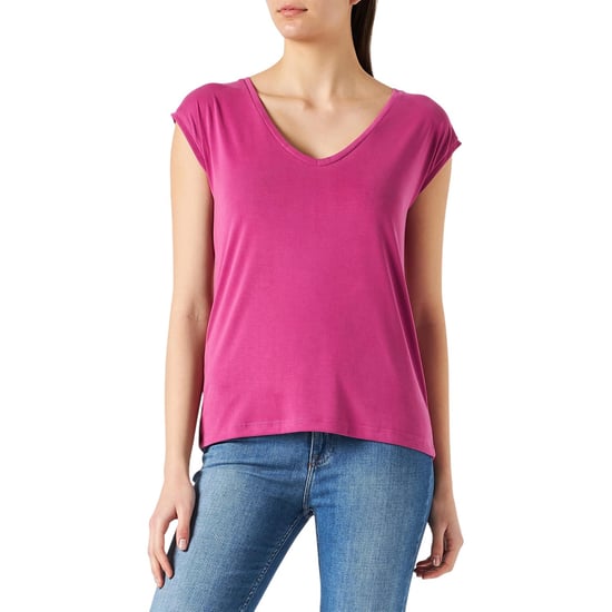 Pieces - "Pckamala" T-Shirt für Damen, V-Ausschnitt, Jerseyware (Festival Fuchsie) - Image 1