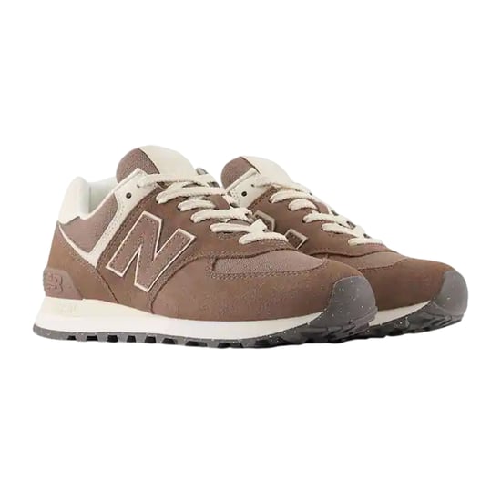 New Balance - "574" Sneaker für Damen, Wildleder, Keilabsatz (Braun/Weiß) - Image 6