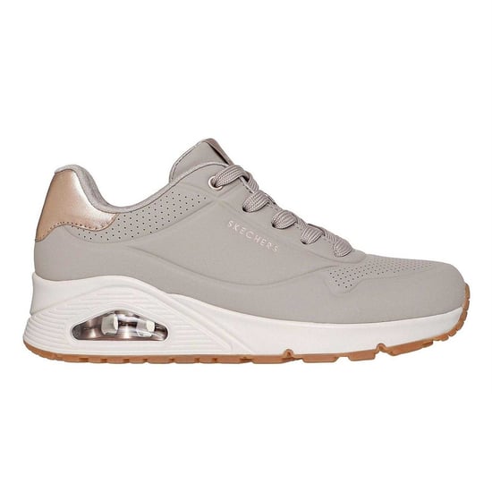 Skechers - "Uno Stand On Air" Sneaker für Damen, Keilabsatz (Taupe Beige/Gold metallic) - Image 1