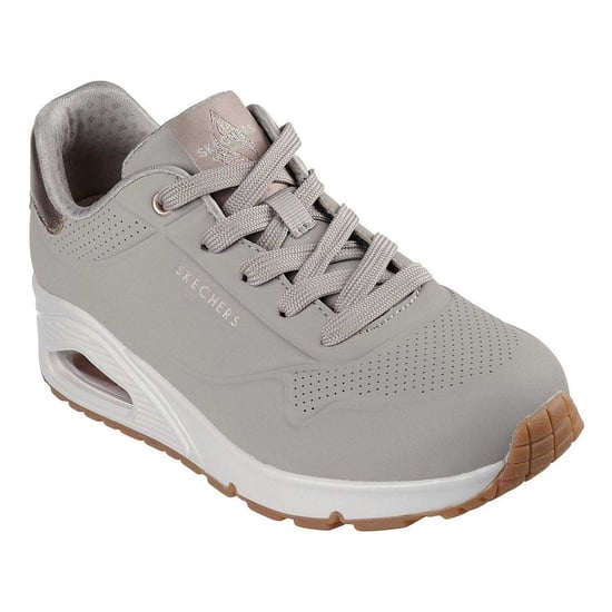 Skechers - "Uno Stand On Air" Sneaker für Damen, Keilabsatz (Taupe Beige/Gold metallic) - Image 3