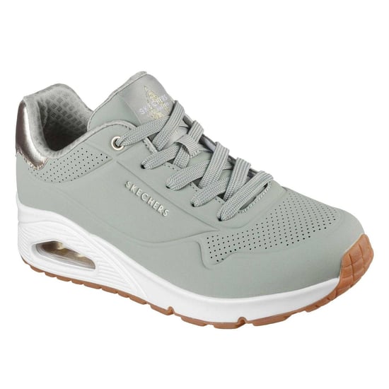 Skechers - "Uno Stand On Air" Sneaker für Damen, Keilabsatz (Salbei/Gold metallic) - Image 3