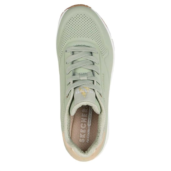 Skechers - "Uno Stand On Air" Sneaker für Damen, Keilabsatz (Salbei/Gold metallic) - Image 4
