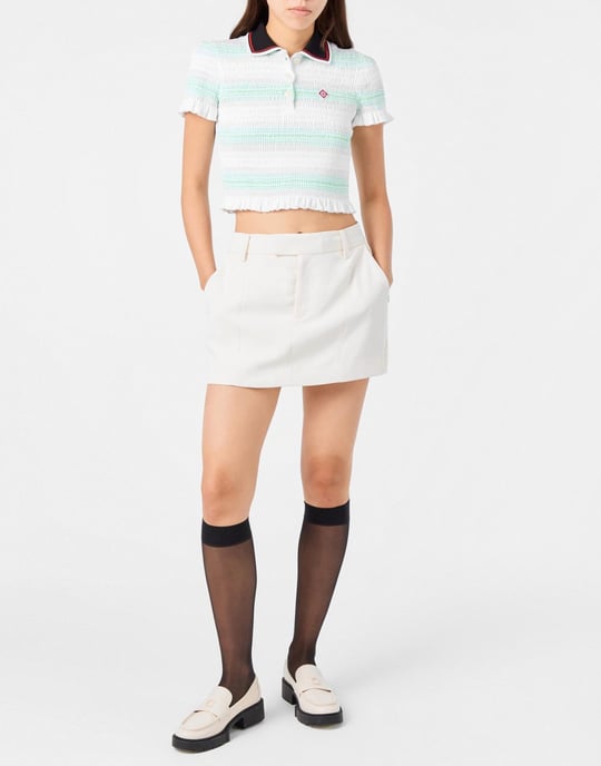 Gestreiftes, gerafftes Polo-Top - Image 2