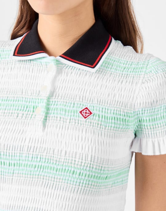 Gestreiftes, gerafftes Polo-Top - Image 5