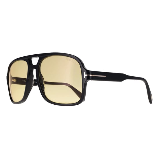 Tom Ford Falconer FT0884 01E Sonnenbrille in glänzendem Schwarz-Braun - Image 2