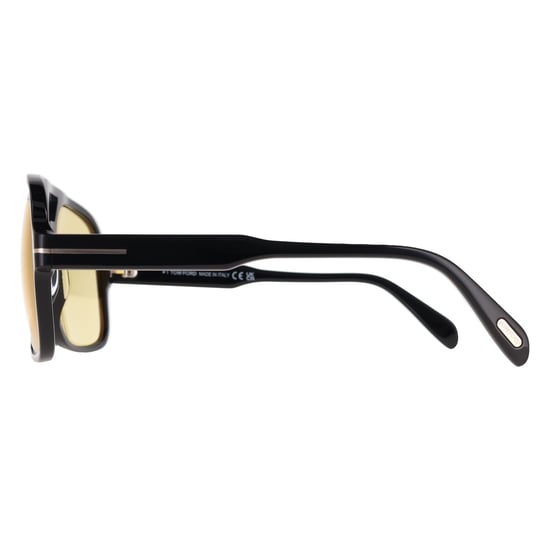 Tom Ford Falconer FT0884 01E Sonnenbrille in glänzendem Schwarz-Braun - Image 3