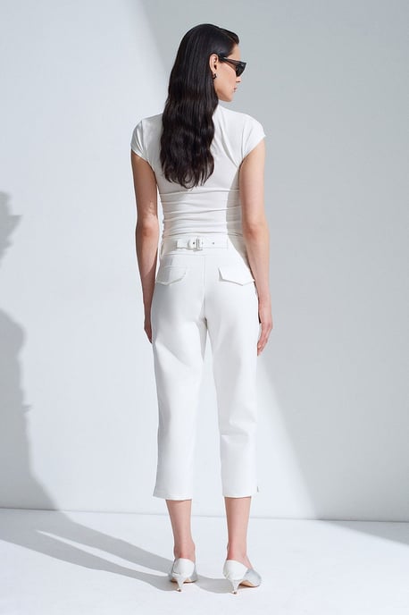 Damen High-Waist Weite Capri-Hosen - Image 2