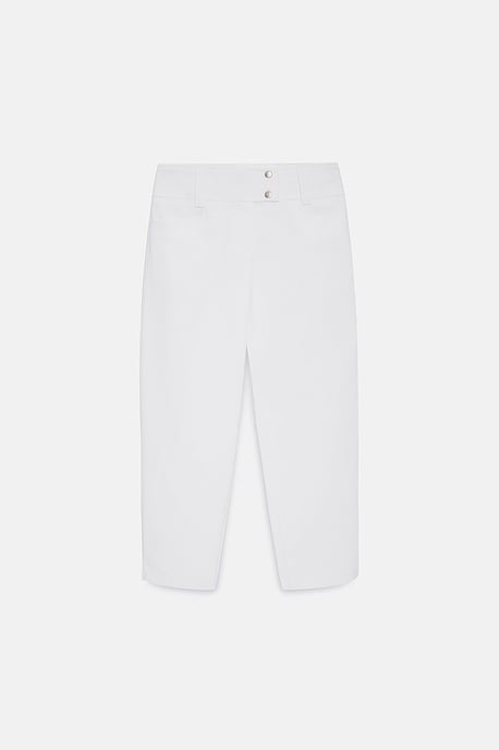 Damen High-Waist Weite Capri-Hosen - Image 5