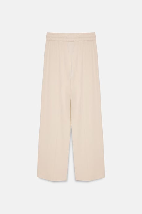 Gerade geschnittene Crepe-Hose mit Kordelzugbund - Image 6