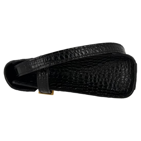Saint Laurent Manhattan Schultertasche aus schwarzem Leder mit Krokodilprägung - Image 5