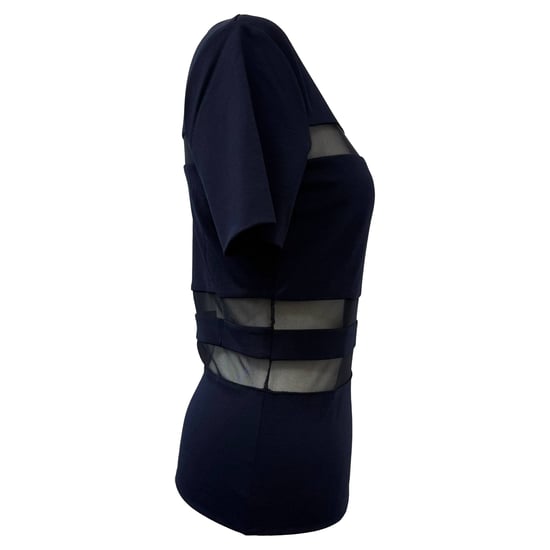 T Alexander Wang Mesh Accent T-Shirt in Marineblau Rayon - Image 2