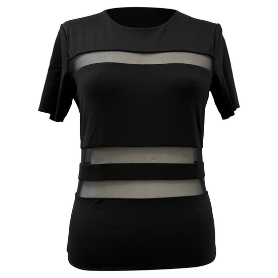T Alexander Wang Mesh Accent T-Shirt aus schwarzem Viskose - Image 1