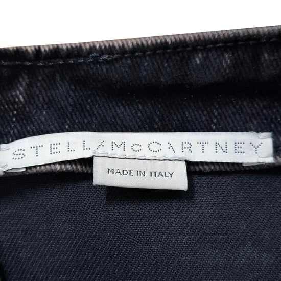 Stella McCartney Bluse aus beflocktem Samt in schwarzem Denim - Image 3