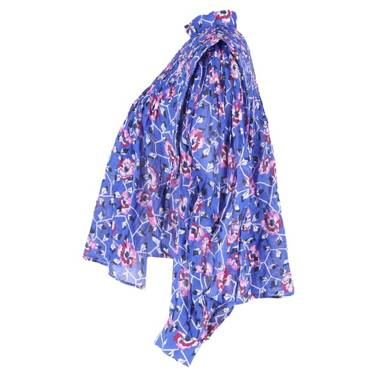 Isabel Marant Etoile Vega Bluse mit Blumenmuster in leuchtendem Blau, Baumwolle mit Abnähern - Image 2
