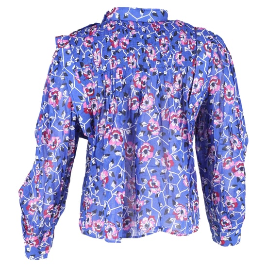 Isabel Marant Etoile Vega Bluse mit Blumenmuster in leuchtendem Blau, Baumwolle mit Abnähern - Image 3