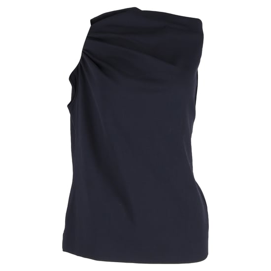 Escada Drapierte Bluse aus marineblauer Seide - Image 1