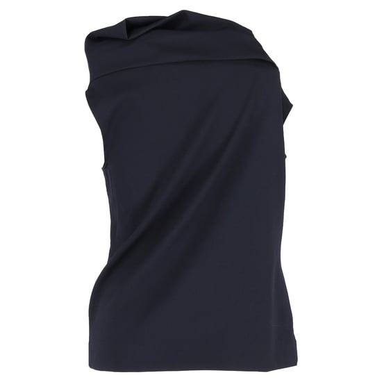 Escada Drapierte Bluse aus marineblauer Seide - Image 3