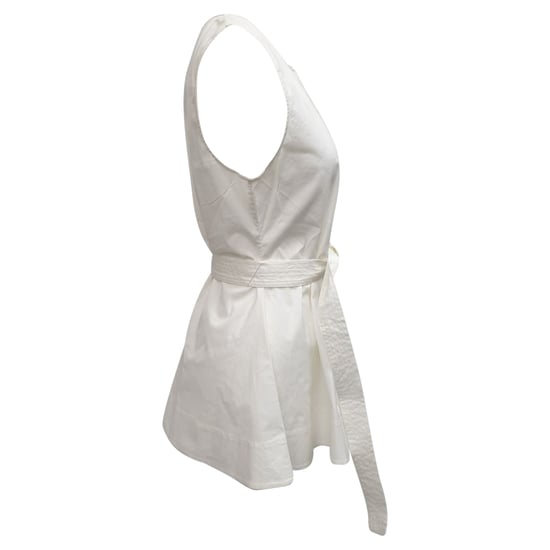 Ärmellose Bluse mit Gürtel von Theory aus weißer Baumwolle - Image 2