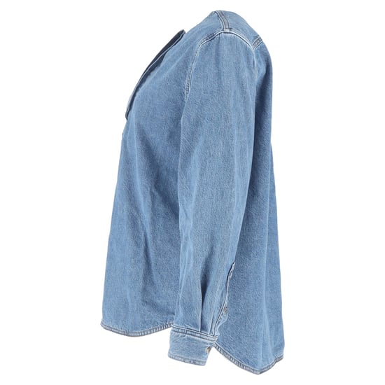 Totemé Bluse ohne Kragen aus blauem Denim - Image 2