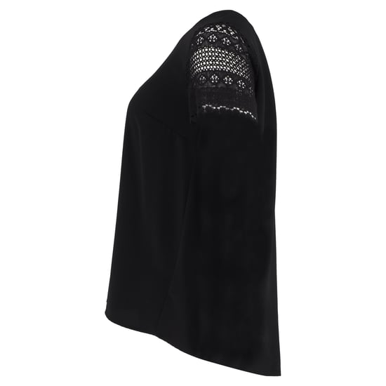 Schwarzes Michael Kors T-Shirt mit Rundhalsausschnitt und Spitze aus Baumwolle - Image 2