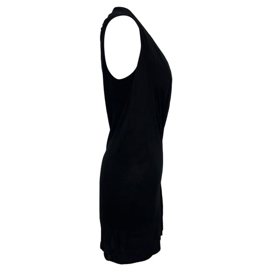 Rick Owens Lilies Top mit gekreuztem Drapé vorne aus schwarzer Baumwolle - Image 3
