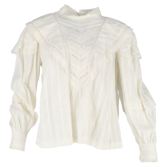 Isabel Marant Reign Langarmbluse aus weißer Baumwolle - Image 1