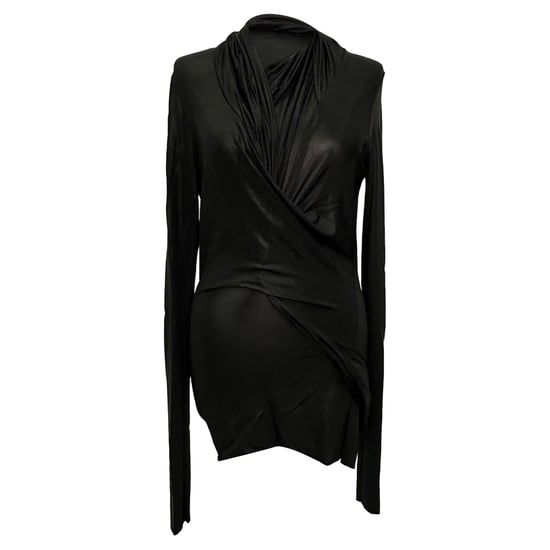 Rick Owens Magnetisches Langarmshirt aus schwarzer Viskose - Image 1