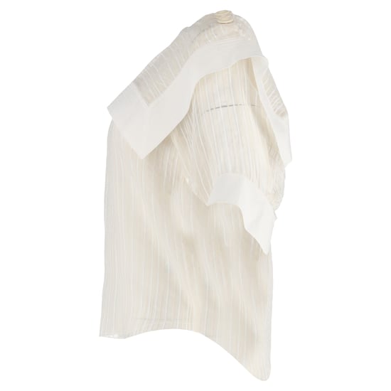Chloé gestreifte Bluse mit Overlay-Muster aus weißer Seide - Image 2