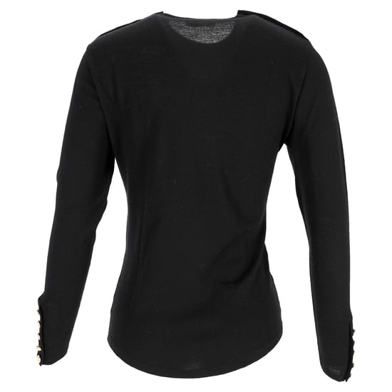 Balmain Top mit Knopfverzierungen aus schwarzer Wolle - Image 3