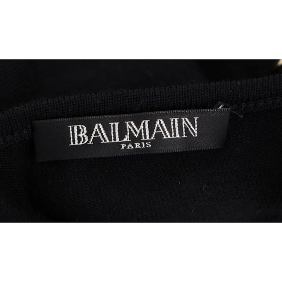 Balmain Top mit Knopfverzierungen aus schwarzer Wolle - Image 4