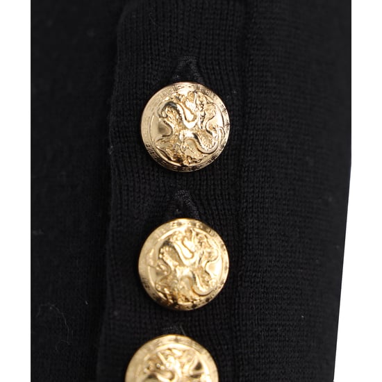 Balmain Top mit Knopfverzierungen aus schwarzer Wolle - Image 6