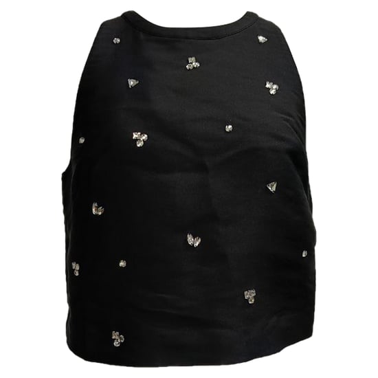 Sandro Storm Neckholder-Top mit Kristallverzierungen aus schwarzem Polyester - Image 1