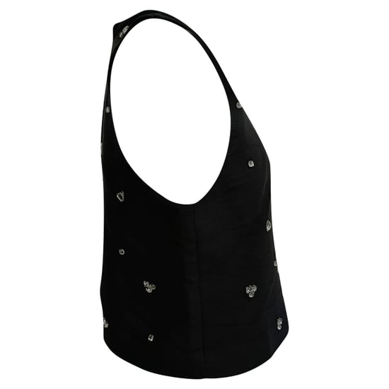 Sandro Storm Neckholder-Top mit Kristallverzierungen aus schwarzem Polyester - Image 2