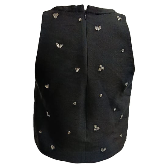 Sandro Storm Neckholder-Top mit Kristallverzierungen aus schwarzem Polyester - Image 3