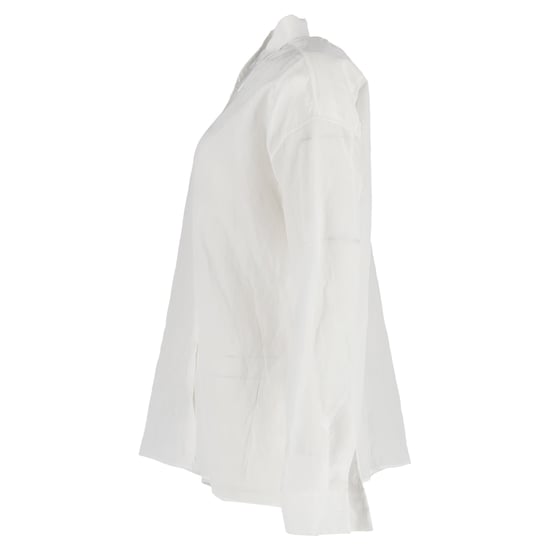 Jil Sander Asymmetrisches Button-Down-Hemd aus weißem Leinen - Image 2