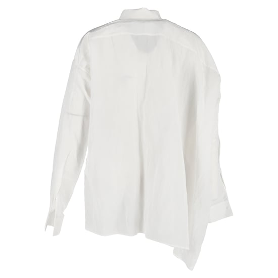 Jil Sander Asymmetrisches Button-Down-Hemd aus weißem Leinen - Image 3